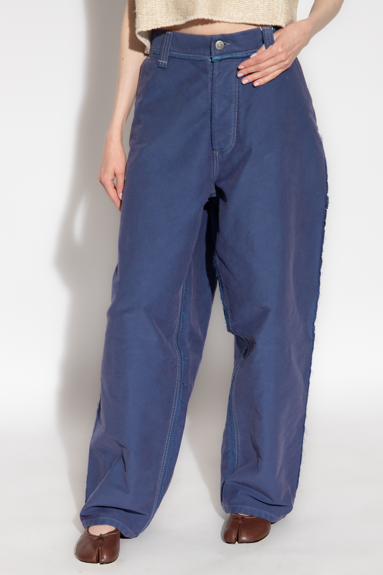 Blue Trousers with raw trim Maison Margiela - Shorts